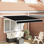 Udtrækkelig markise Sort 350 x 250 cm Stof og aluminium