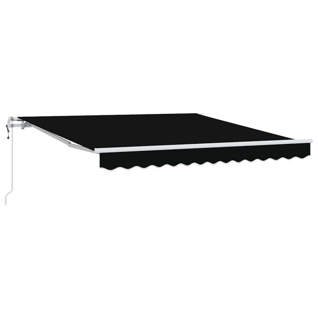 Udtrækkelig markise Sort 350 x 250 cm Stof og aluminium