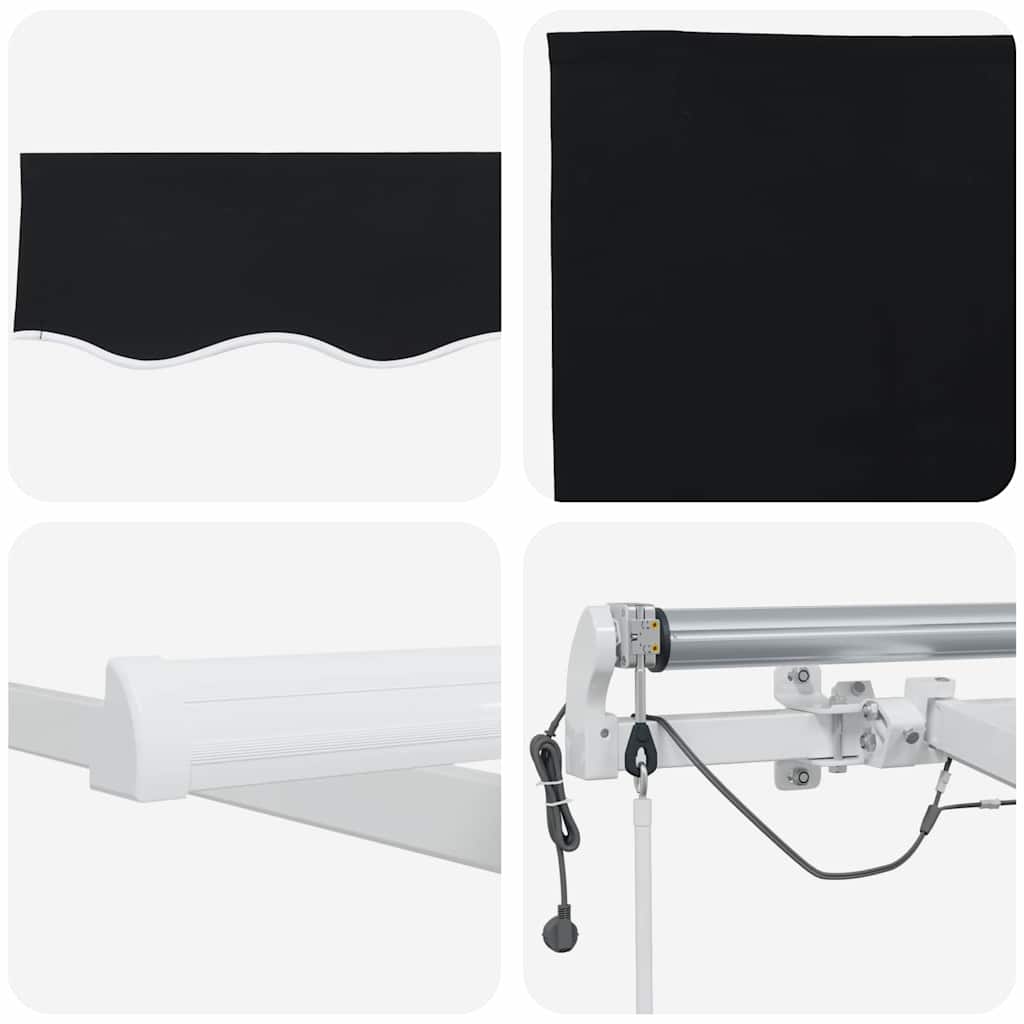 Markiseduge Sort 350 x 250 cm Polyester