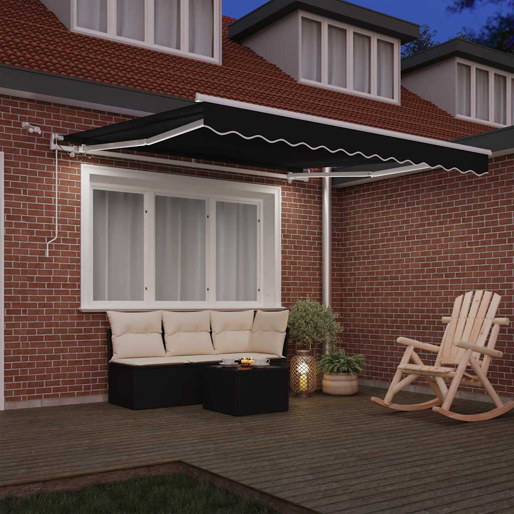 Markiseduge Sort 350 x 250 cm Polyester