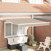 Udtrækkelig markise Beige 350 x 250 cm Stof og aluminium