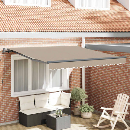 Udtrækkelig markise Beige 350 x 250 cm Stof og aluminium