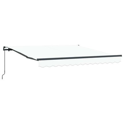 Udtrækkelig markise Hvid 350 x 250 cm Polyester og Aluminium