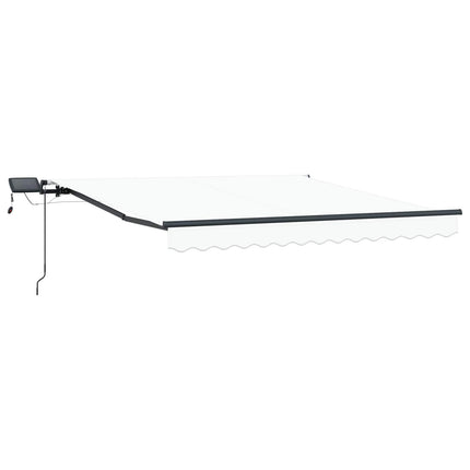 Udtrækkelig markise Hvid 350 x 250 cm Stof og aluminium
