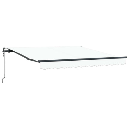 Udtrækkelig markise Hvid 350 x 250 cm Stof og aluminium