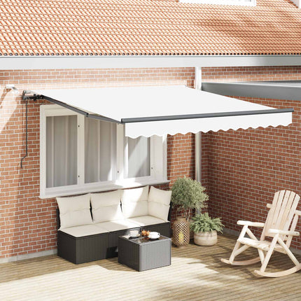 Udtrækkelig markise Hvid 350 x 250 cm Polyester