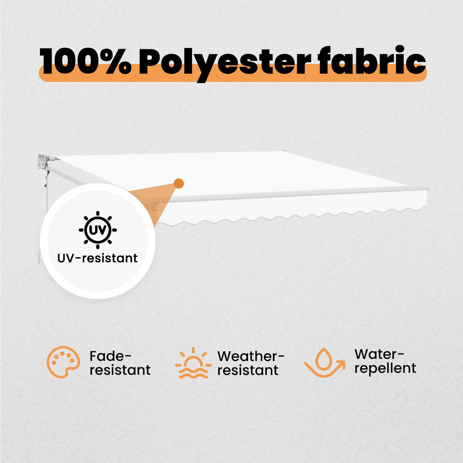 Markise Hvid 350 x 250 cm Polyester og metal