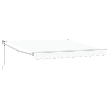 Udtrækkelig markise Hvid 350 x 250 cm Polyester og metal