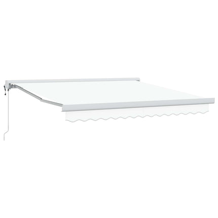 Udtrækkelig markise Hvid 350 x 250 x 165 cm Stof og Metal