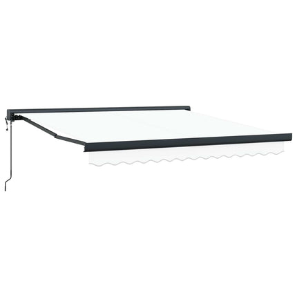 Udtrækkelig markise Hvid 350 x 250 x 165 cm Stof og Metal