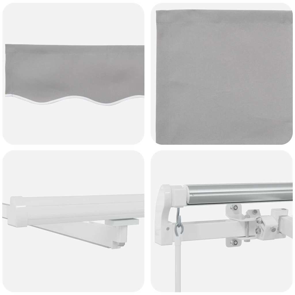 Udtrækkelig markise Lysegrå 350 x 250 cm Stof og aluminium