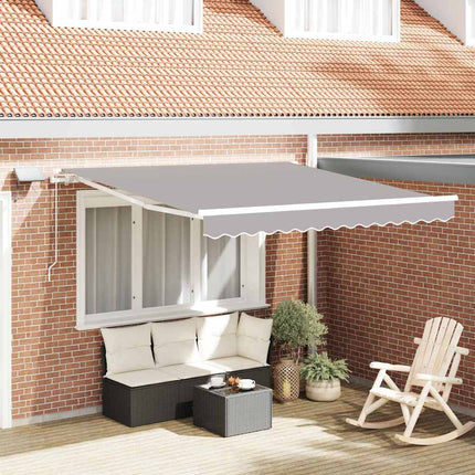 Udtrækkelig markise Lysegrå 350 x 250 cm Stof og aluminium