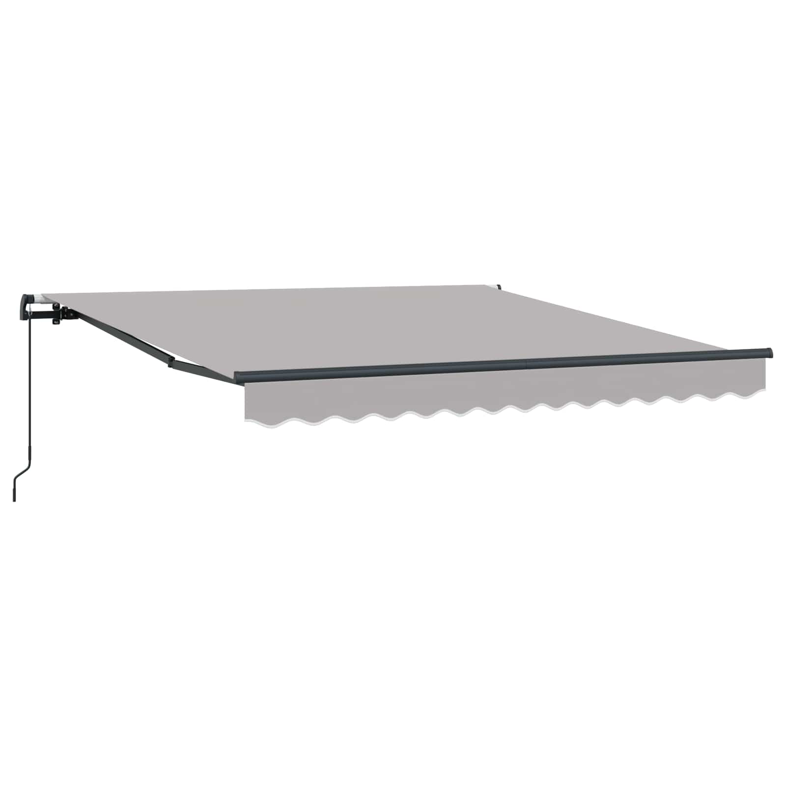 Udtrækkelig markise Lysegrå 350 x 250 cm Polyester og Aluminium
