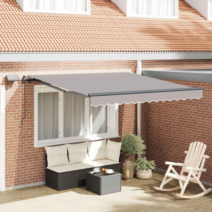 Udtrækkelig markise Lysegrå 350 x 250 cm Stof og aluminium