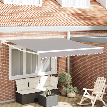 Udtrækkelig markise Lysegrå 350 x 250 cm Polyester og metal