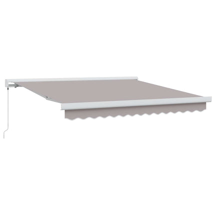 Udtrækkelig markise Lysegrå 350 x 250 cm Canvas og Aluminium