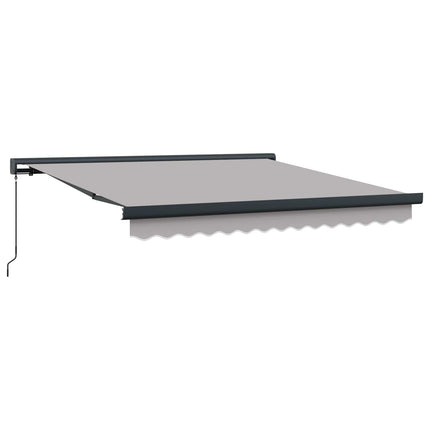 Udtrækkelig markise Lysegrå 350 x 250 cm Canvas og Aluminium