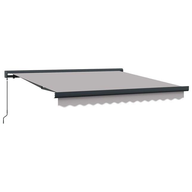 Udtrækkelig markise Lysegrå 350 x 250 cm Canvas og Aluminium