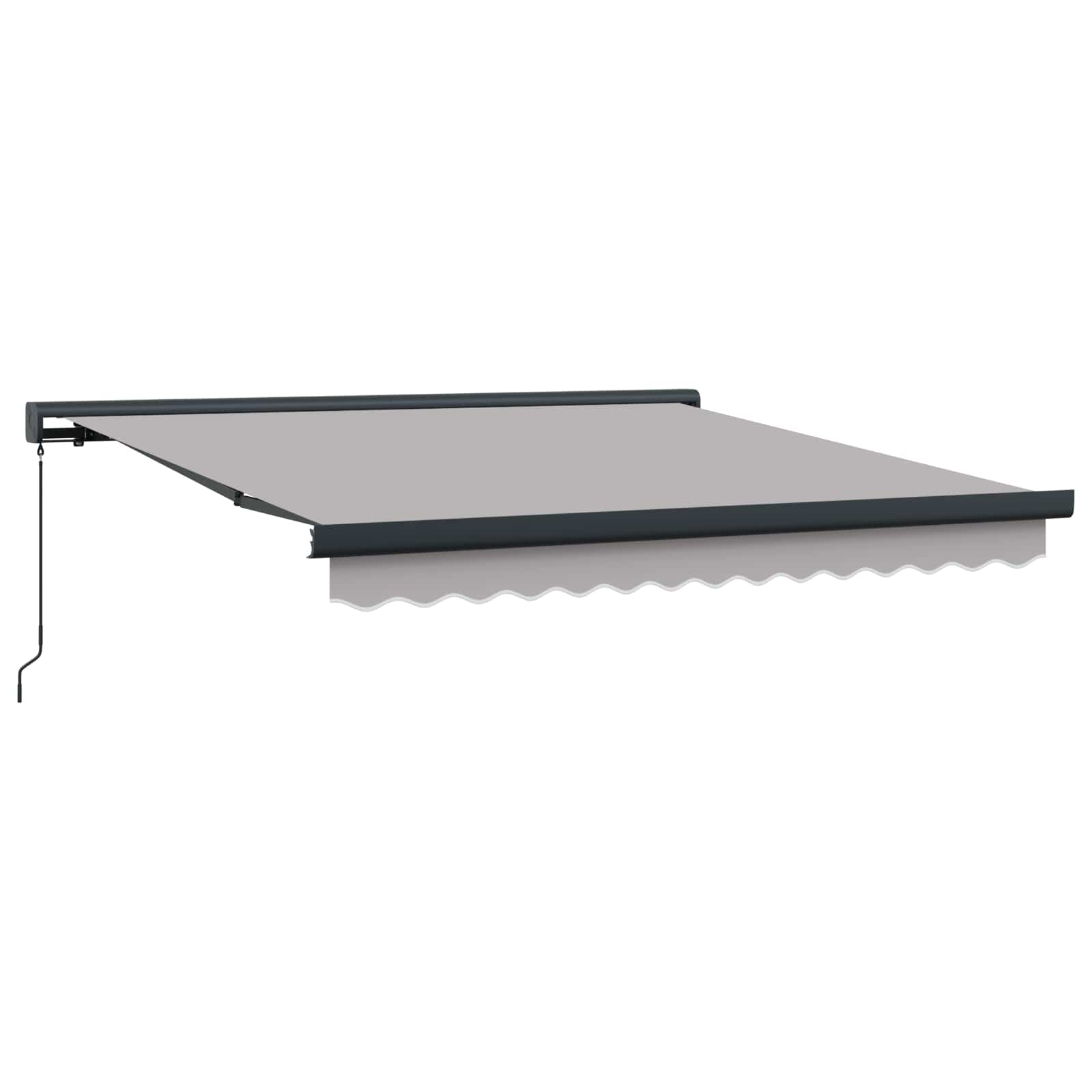 Udtrækkelig markise Lysegrå 350 x 250 cm Canvas og Aluminium