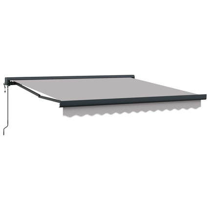 Udtrækkelig markise Lysegrå 350 x 250 x 165 cm Stof og Metal