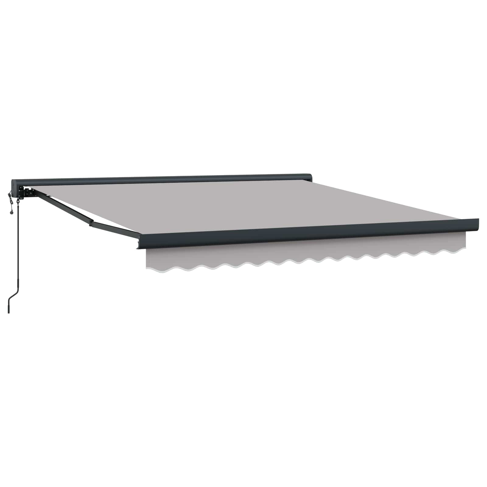 Udtrækkelig markise Lysegrå 350 x 250 x 165 cm Stof og Metal
