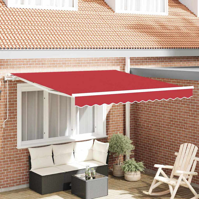 Udtrækkelig markise Rød 350 x 250 cm Stof og aluminium