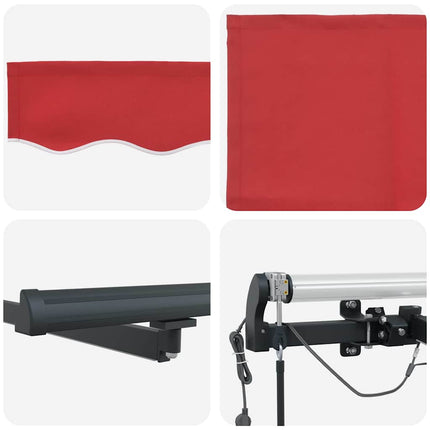Udtrækkelig markise Rød 350 x 250 cm Polyester