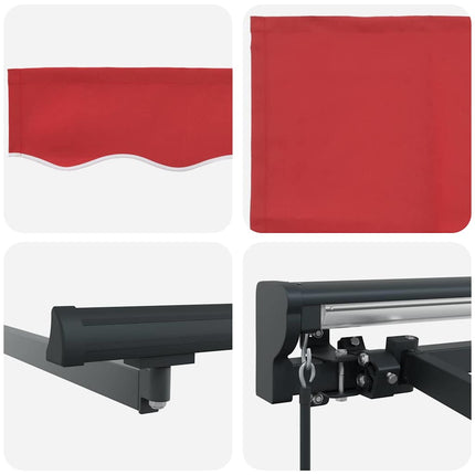Markiseramme Rød 350 x 250 cm Polyester med PU belægning