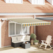 Udtrækkelig markise Grøn og gul 350 x 250 cm Stof og aluminium