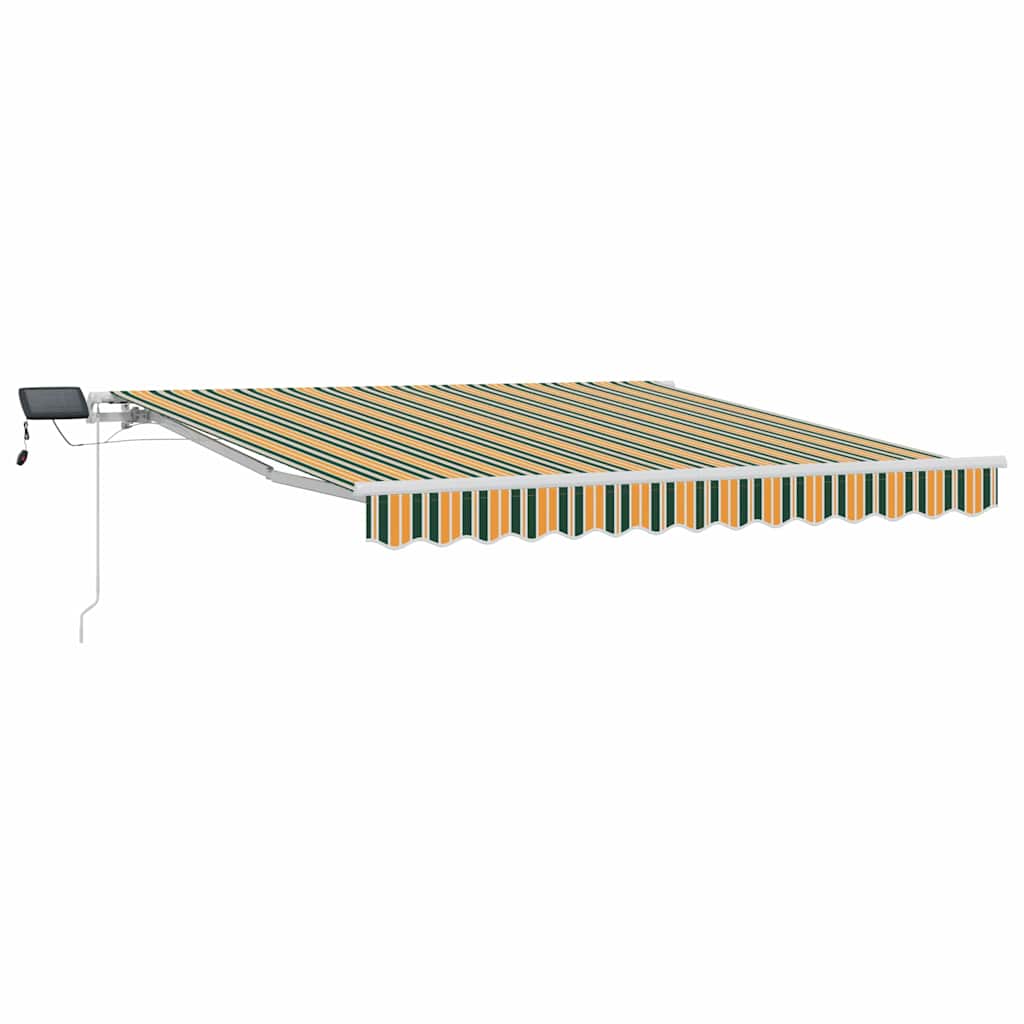 Udtrækkelig markise Grøn og gul 350 x 250 cm Stof og aluminium