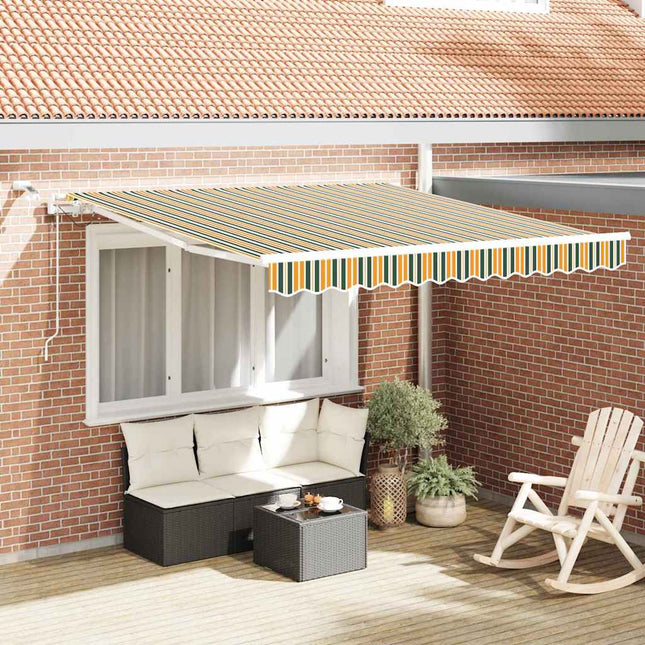 Markiseduge Grøn og Gul 350 x 250 cm Polyester