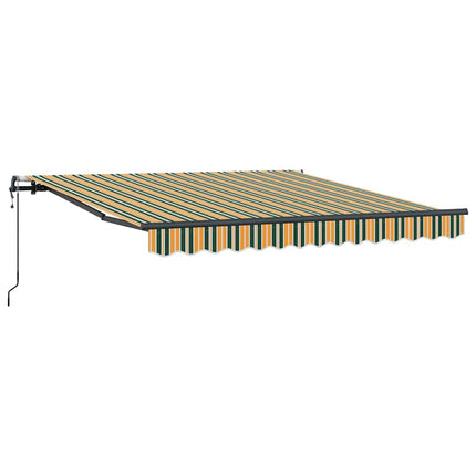 Udtrækkelig markise Grøn og gul 350 x 250 cm Stof og aluminium