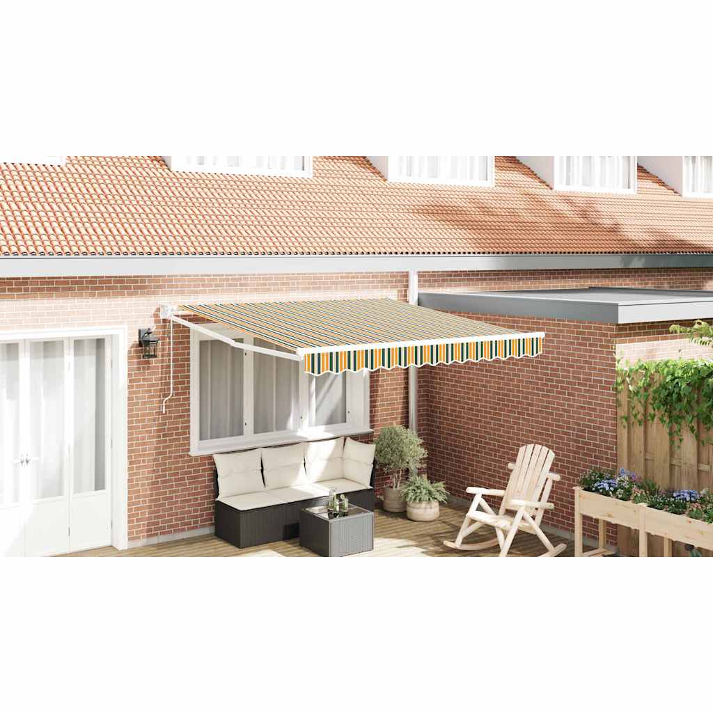 Markise Flerfarvet 350 x 250 cm Polyester og metal