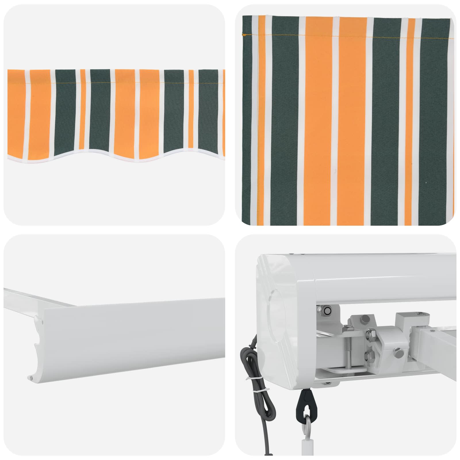 Udtrækkelig markise Grøn og Gul 350 x 250 x 165 cm