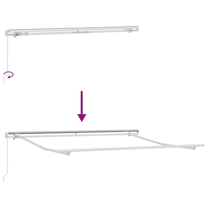 Udtrækkelig markise Grøn og Hvid 350 x 250 cm