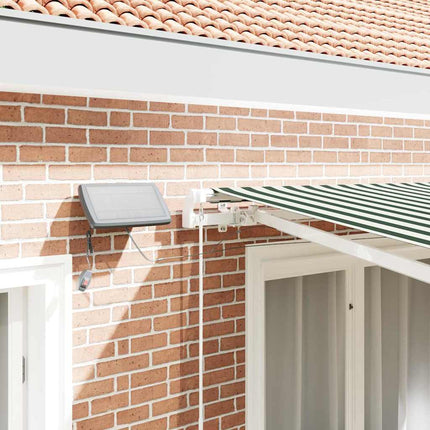 Udtrækkelig markise Grøn og Hvid 350 x 250 cm Stof og aluminium