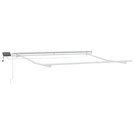 Udtrækkelig markise Grøn og Hvid 350 x 250 cm Stof og aluminium