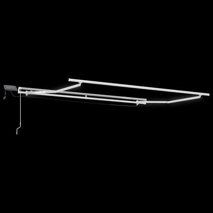 Udtrækkelig markise Grøn og Hvid 350 x 250 cm Stof og aluminium