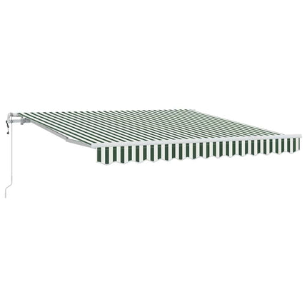 Udtrækkelig markise Grøn og Hvid 350 x 250 cm Stof og aluminium