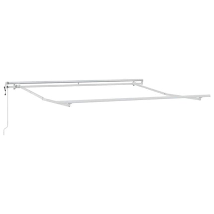 Udtrækkelig markise Grøn og Hvid 350 x 250 cm Stof og aluminium