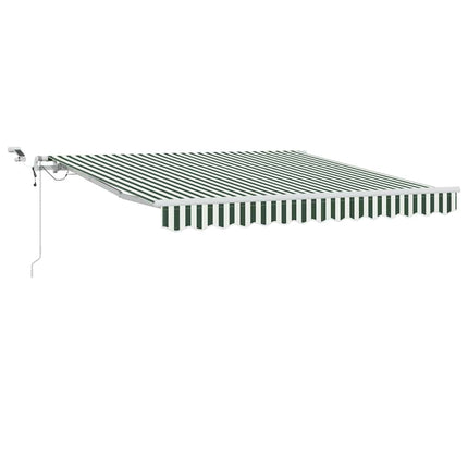 Udtrækkelig markise Grøn og Hvid 350 x 250 cm Polyester