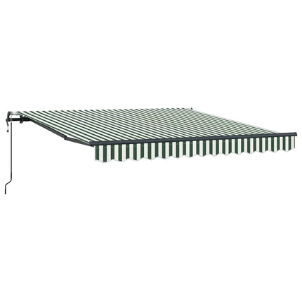 Udtrækkelig markise Grøn og Hvid 350 x 250 cm Stof og aluminium