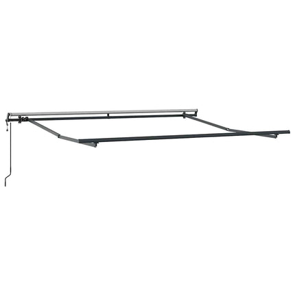 Udtrækkelig markise Grøn og Hvid 350 x 250 cm Stof og aluminium
