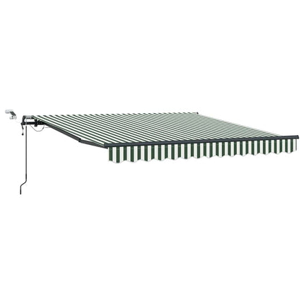 Udtrækkelig markise Grøn og Hvid 350 x 250 cm Polyester
