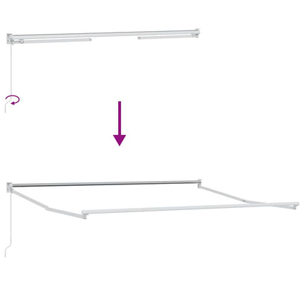 Udtrækkelig markise Grøn og Hvid 350 x 250 cm