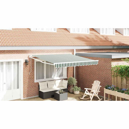 Udtrækkelig markise Grøn og Hvid 350 x 250 cm