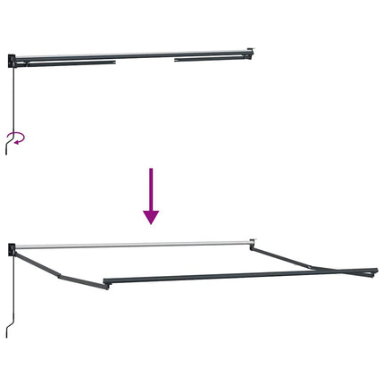 Udtrækkelig markise Grøn og Hvid 350 x 250 cm