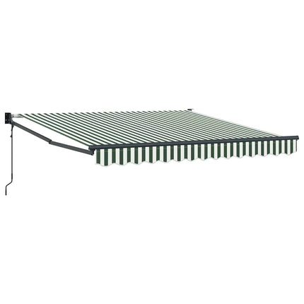 Udtrækkelig markise Grøn og Hvid 350 x 250 cm