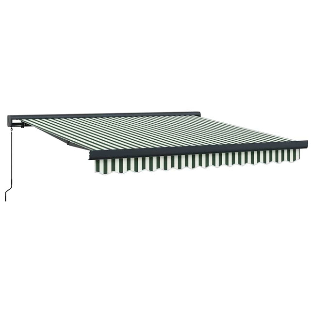 Udtrækkelig markise Grøn og Hvid 350 x 250 cm