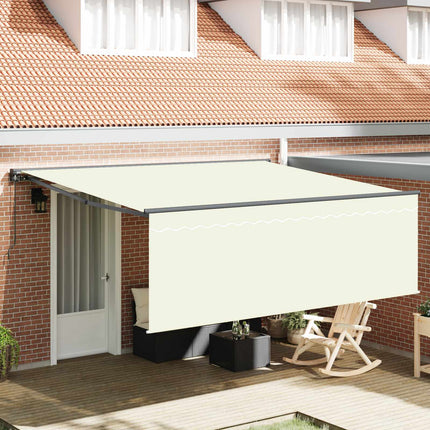 Utrækkelig Markise Creme 400 × 300 cm Polyester og Aluminium
